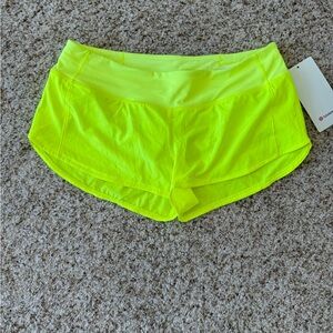 Lululemon Neon Yellow Speed Up LR Shorts 2.5” Lined - Size 8 - NWT!